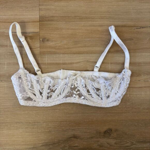 Vintage Empire Intimates Open Tip Bra Lace Half Cup Size 34 Retro Lingerie - Picture 1 of 5